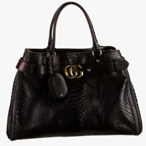 Gucci Black Python Handbag